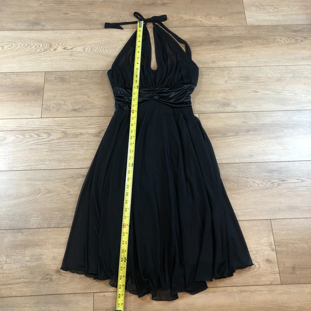 Vintage 90s‎ Y2K XOXO Halter Dress Size S Black Gown Slip Ruffle Hoco Whimsigoth - Picture 9 of 10